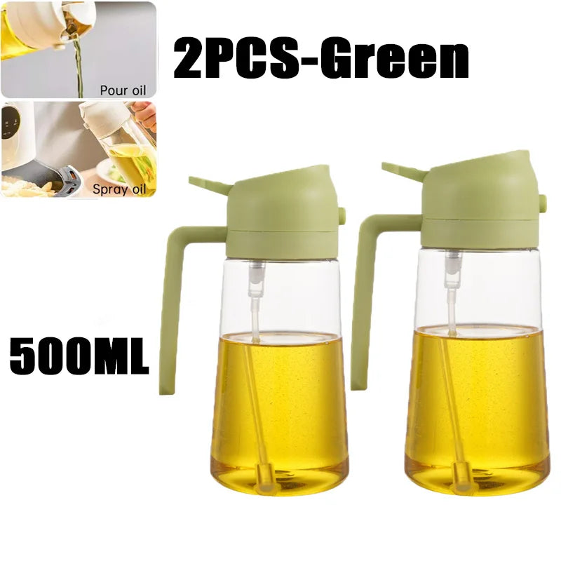 200/300/500ml Oil Spray Bottle BBQ Cooking Olive Oil Sprayer Plastic Baking Oil Spray Empty Bottle Vinegar Bottle Or Oil brush