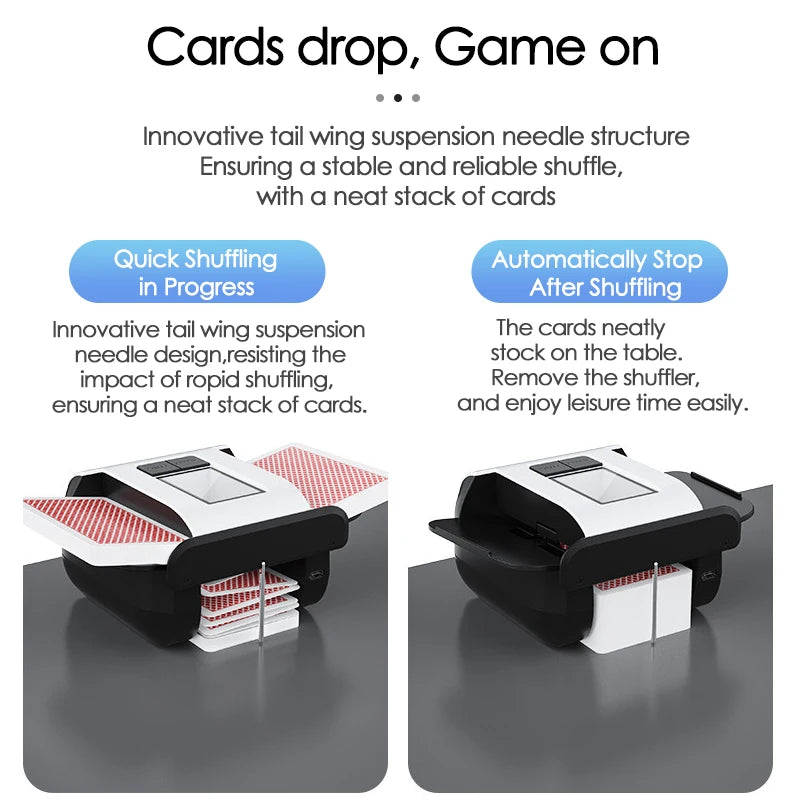 Automatic Card Shuffler 2 Decks Playing Cards Shuffling Machine Poker Card Mixer for Board Games Educational Card Game Accessory
