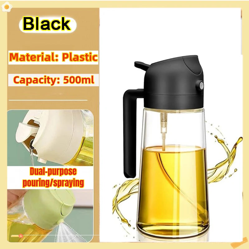 200/300/500ml Oil Spray Bottle BBQ Cooking Olive Oil Sprayer Plastic Baking Oil Spray Empty Bottle Vinegar Bottle Or Oil brush