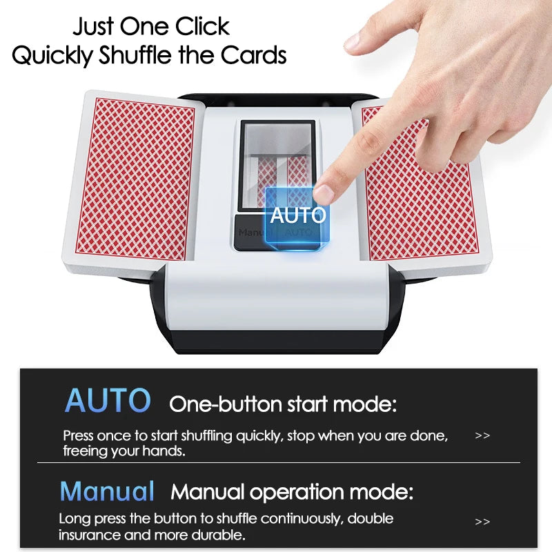 Automatic Card Shuffler 2 Decks Playing Cards Shuffling Machine Poker Card Mixer for Board Games Educational Card Game Accessory