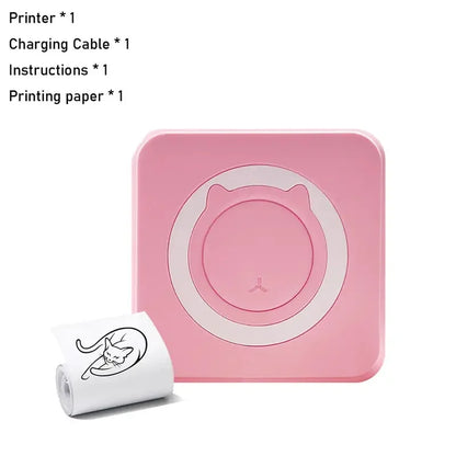 Mini Printer, Inkless Sticker Maker, Free Cut Small Pocket Printer, Portable Thermal Printer for Photo Journal Notes Memo