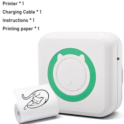 Mini Printer, Inkless Sticker Maker, Free Cut Small Pocket Printer, Portable Thermal Printer for Photo Journal Notes Memo