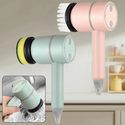 3 in 1 Electric Cleaning Brush Kitchen Dishwashing Home USB Rechargeable Electric Rotary Scrubber Household Appliances Cleanin