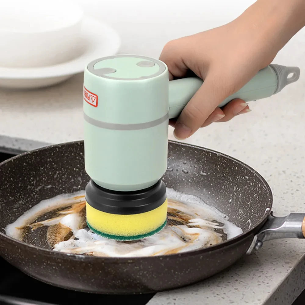 3 in 1 Electric Cleaning Brush Kitchen Dishwashing Home USB Rechargeable Electric Rotary Scrubber Household Appliances Cleanin
