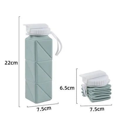 620ml Collapsible Water Bottle Cup with Straw Lid Leakproof BPA Free Silicone Foldable Water Bottle for Travel Gym Camping Sport
