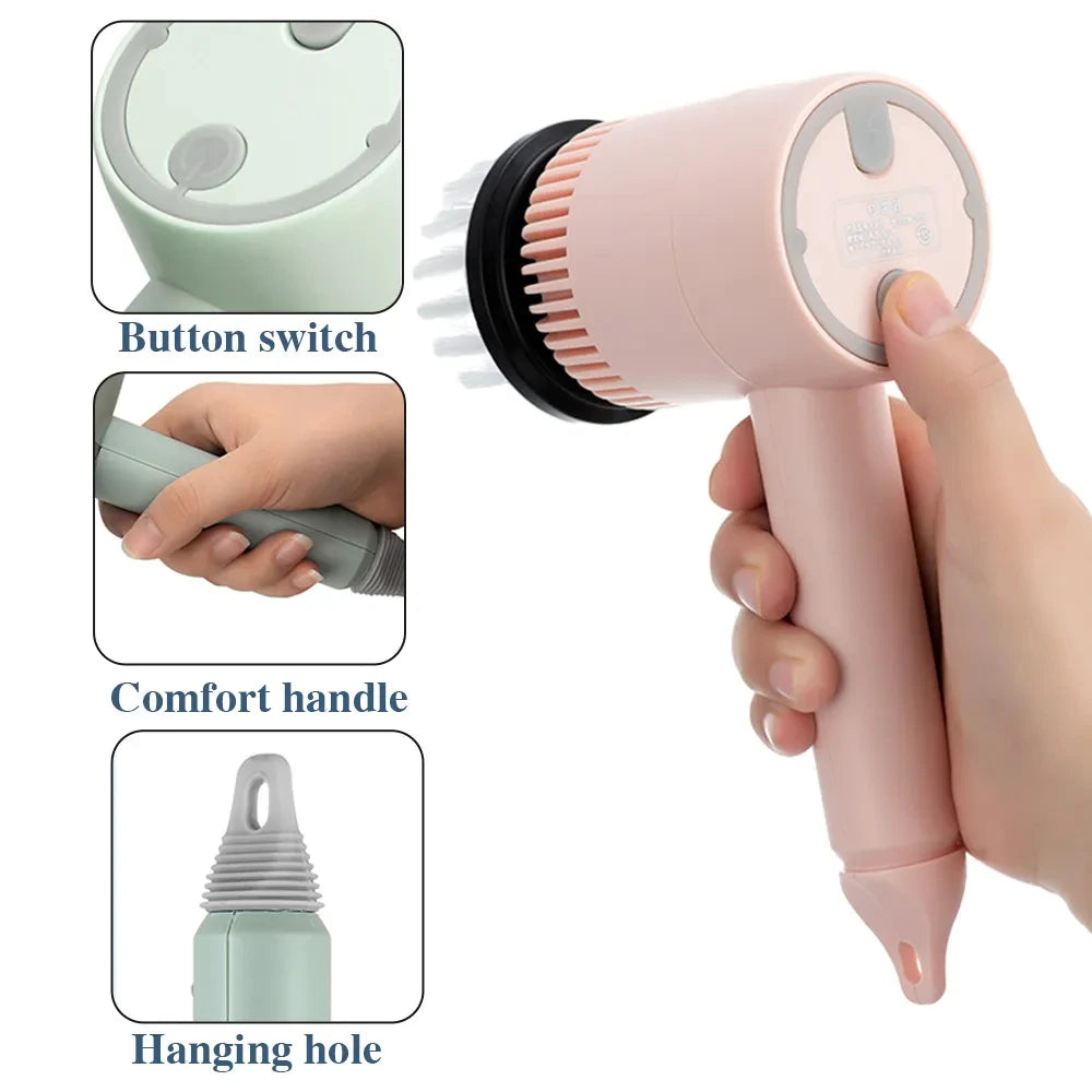 3 in 1 Electric Cleaning Brush Kitchen Dishwashing Home USB Rechargeable Electric Rotary Scrubber Household Appliances Cleanin