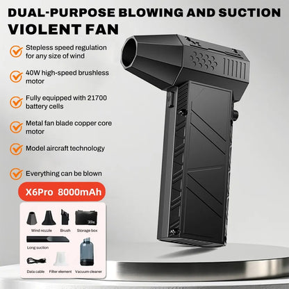 Turbo jet fan Violent Fan X6 Powerful Air Blower 200W High Power Duct Fan Mini Turbo Jet Fan 400000 RPM Strong Winds Turbo Fan