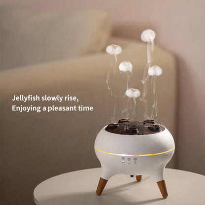 Flame Humidifier Dynamic Jellyfish Essential Oil Diffuser 350ML Air Humidifier Gradient Color Aroma Diffuser Desktop Night Light