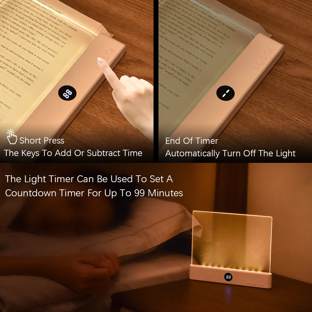 LED Reading Light Night Light Book Family Study Reading Lamp Portable Bookmark Light for Reading in Bed, Car Motivational Travel