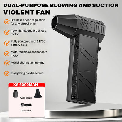 Turbo jet fan Violent Fan X6 Powerful Air Blower 200W High Power Duct Fan Mini Turbo Jet Fan 400000 RPM Strong Winds Turbo Fan