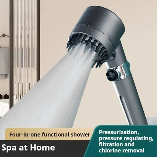 Powerful Supercharged Shower Head with Four - in - One Functions of Showering, Bathing Filtering and Spraying for Bathroom Decor