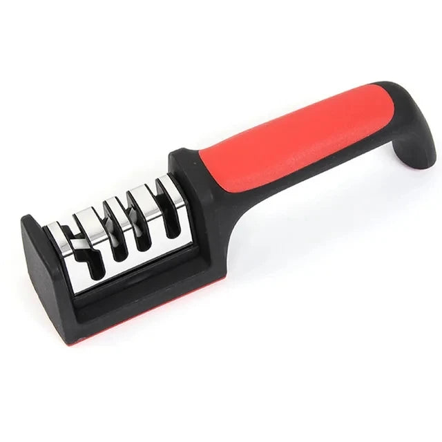 Kitchen 4-Segment Knife Sharpener Household Multi-Functional Hand-Held 4-Purpose Black Sharpening Stone Quick Knife Sharpener
