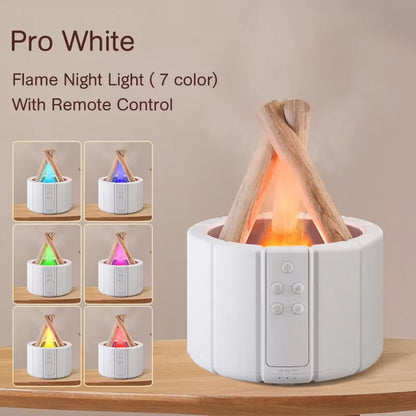 2025 New Simulated Flame Aroma Diffuser Bonfire Air Humidifier Ultrasonic Cool Mist Maker Fogger LED Essential Oil Lamp Difusor