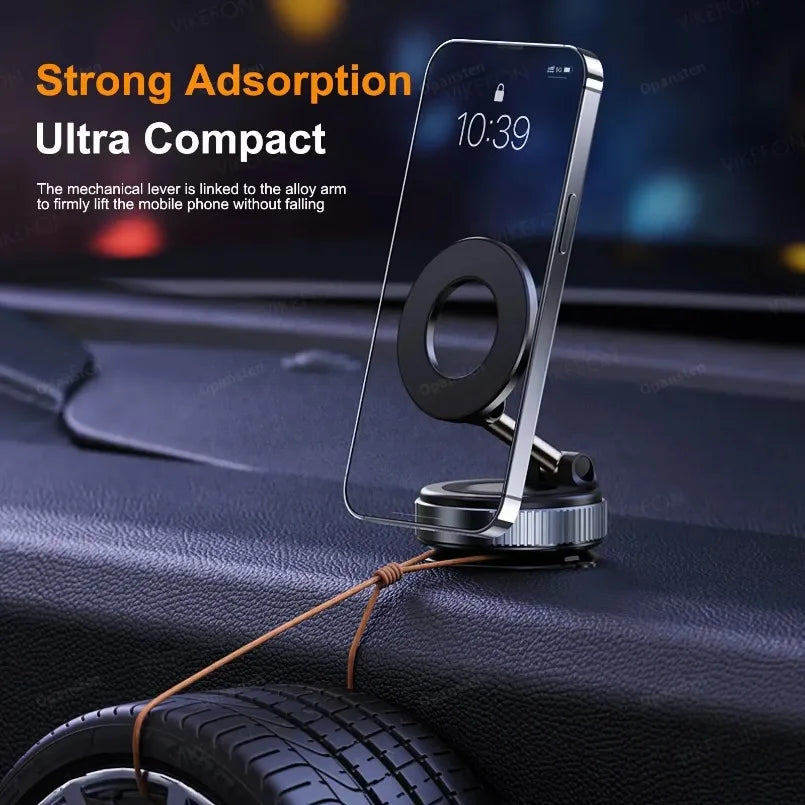 Magnetic Car Phone Holder 360° Rotation Folding With Vacuum Suction Cup For iPhone 12-16 Series Car/Gym/Driving Phone Holder