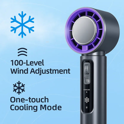Mini Handheld Fan with 100 Speed Modes, 4000mAh Battery, One-Touch Cooling – Perfect for Office, Travel & Outdoor