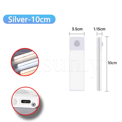 LED Bar Light Motion Sensor USB Rechargeable Led Night Light for Kitchen Wardrobe Cabinet Lighting 30cm/40cm/50cm Cabinet Light