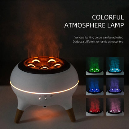 Flame Humidifier Dynamic Jellyfish Essential Oil Diffuser 350ML Air Humidifier Gradient Color Aroma Diffuser Desktop Night Light