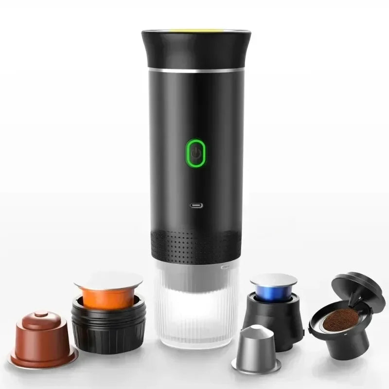 Coffee Machine Portable Wireless Electric Espresso Travel Car Home Camping Coffee Maker 3-in-1 Capsule Powder Coffee Maker