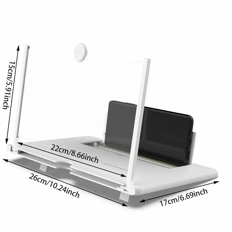 12 Inch Multi Functional HD Mobile Phone Screen Video Magnifier Screen Amplifier For Phone Holder Enlarged Screen Phone Stand