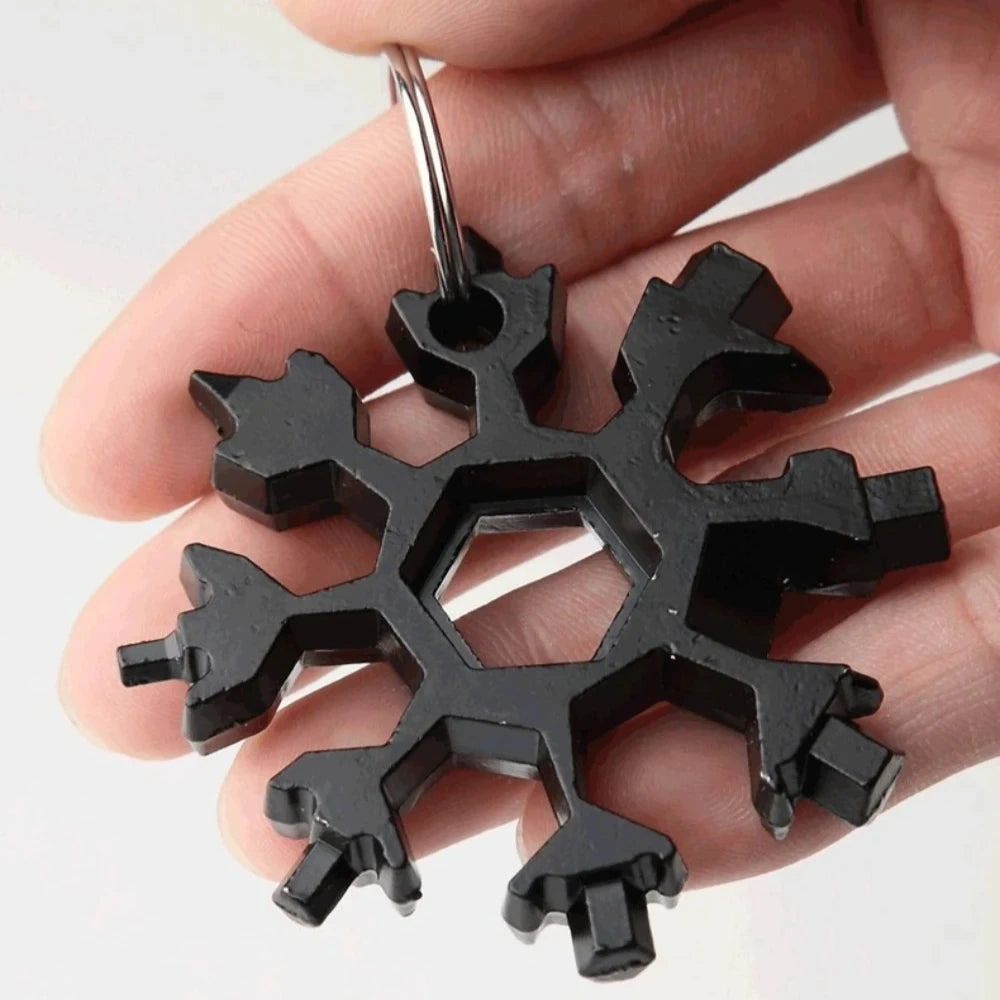 Multifunctional Snowflake Wrench - 18 in 1 Hexagonal Shape Small Wrench Portable Universal Tools for Outdoor Camping Hiking
