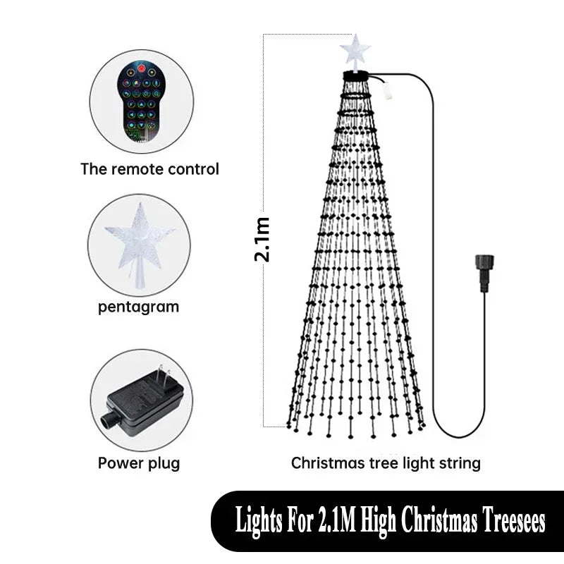 Smart Christmas Tree Lights App DIY Text Pictures Music Rhythm LED RGB String Lights Bluetooth Control LED Christmas Lights